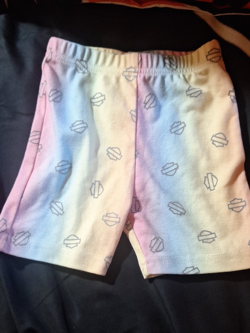 Harley-Davidson Pink and Blue Gradient Kids Shorts